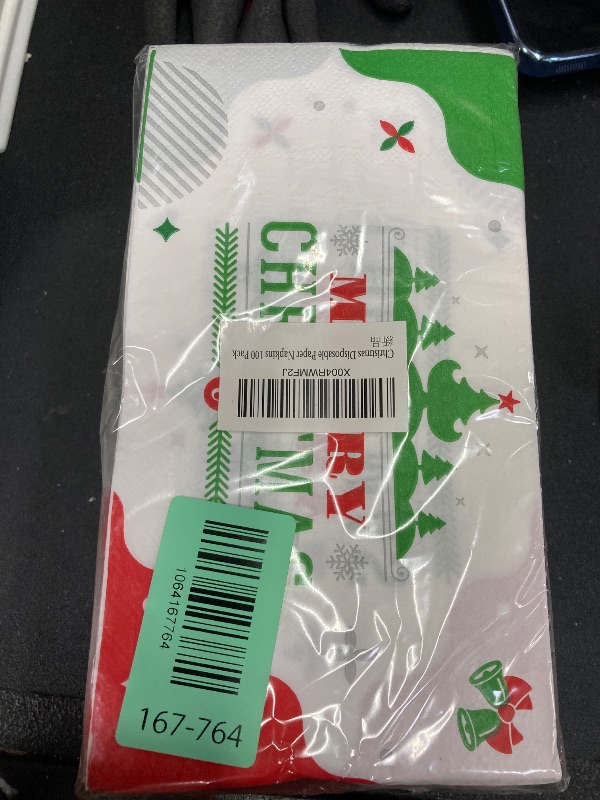 Photo 1 of 100 Count Christmas Paper Napkins, 2-Ply Disposable Xmas Holiday Decoupage Napkins for Dinner, Bathroom and Party Table Decor