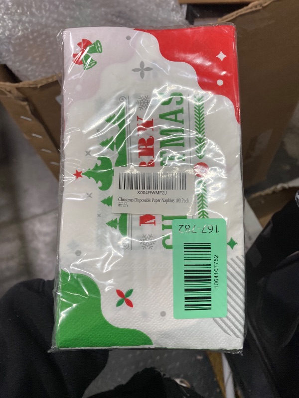 Photo 1 of 100 Count Christmas Paper Napkins, 2-Ply Disposable Xmas Holiday Decoupage Napkins for Dinner, Bathroom and Party Table Decor