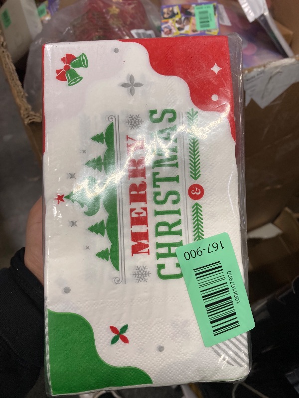 Photo 1 of 100 Count Christmas Paper Napkins, 2-Ply Disposable Xmas Holiday Decoupage Napkins for Dinner, Bathroom and Party Table Decor