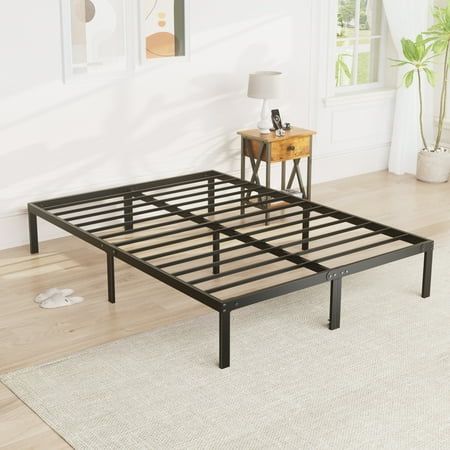 Photo 1 of **IT'S MISSING A PIECE**Bed Frame - Full-Size Heavy-Duty Platform Bed with Underbed Storage 14-Inch-High Steel Slat Support Non-Slip Design No Box Spring Required