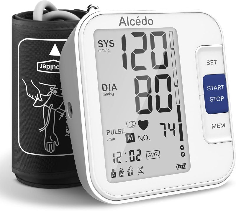 Photo 1 of **PARTS ONLY**Alcedo Blood Pressure Monitor for Home Use, Automatic Digital BP Machine with Large Cuff for Upper Arm (Black Backlit Screen)