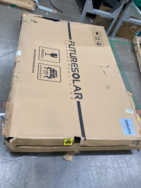 Photo 1 of ***DAMAGED, PARTS ONLY*** 2PCS 445 Watt Total 890W Solar Panels 12/24Volt Bifacial Solar Panel kit High Efficiency for Rooftop Portable Power Station Farm Yacht and Other Off Grid Applications