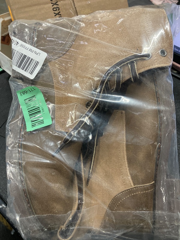 Photo 1 of ***1 STRAP ON BACK OF BOOT IS TORN***COSIDRAM Men's Casual Oxford Boots Classic Suede Chukka Boots Comfort Lace Up Business Dress Shoes Dark Brown 9.5***MEASURES 12" HEEL TO TOE******1 STRAP ON BACK OF BOOT IS TORN***