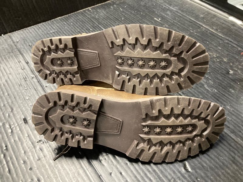 Photo 1 of ***1 STRAP ON BACK OF BOOT IS TORN***COSIDRAM Men's Casual Oxford Boots Classic Suede Chukka Boots Comfort Lace Up Business Dress Shoes Dark Brown 9.5***MEASURES 12" HEEL TO TOE******1 STRAP ON BACK OF BOOT IS TORN***