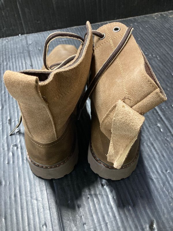 Photo 1 of ***1 STRAP ON BACK OF BOOT IS TORN***COSIDRAM Men's Casual Oxford Boots Classic Suede Chukka Boots Comfort Lace Up Business Dress Shoes Dark Brown 9.5***MEASURES 12" HEEL TO TOE******1 STRAP ON BACK OF BOOT IS TORN***