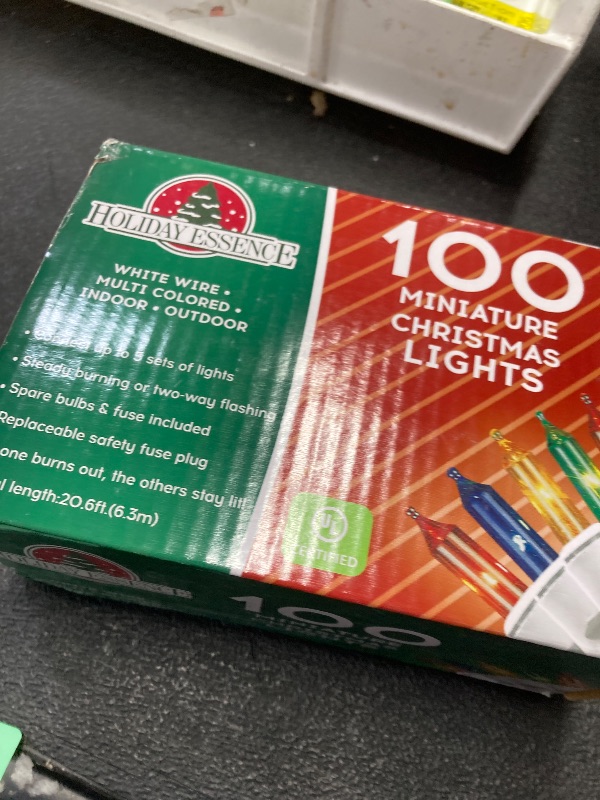 Photo 1 of 100 Count Multicolor Incandescent Christmas Lights White Wire String Light Indoor Outdoor Tree Garland Holiday Wedding Party Decorations