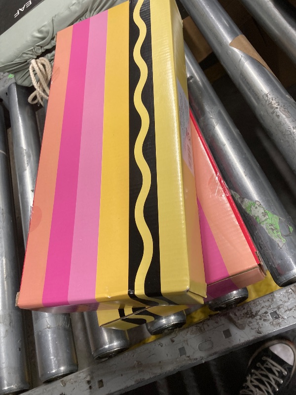 Photo 1 of    PACK OF 2   Crayola Color Pop Party Decorations Set - Red, Orange, Pink, Yellow (Customizable Banner, Reversible Table Runner, Paper Fan Flowers, Paper Dots) for Birthdays, Holidays, Celebrations