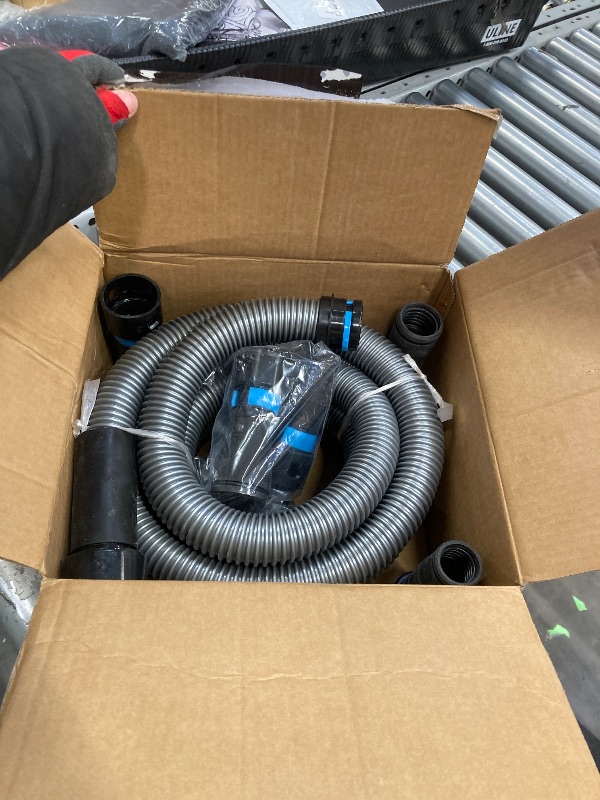 Photo 1 of 1 1/4 Inch x 12 Feet Dust Collection Hose Kit for Home and Shop Vacuums System with 5 Adapters of Woodworking Power Tool and Sander, Compatible with Multi-Brands, Silver Gray Vacuum Hose