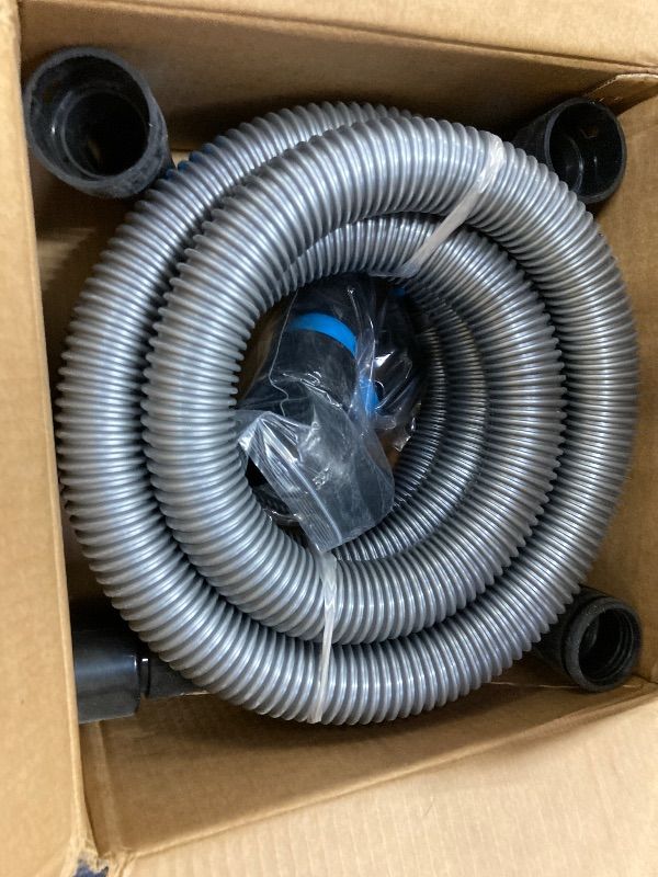 Photo 1 of 1 1/4 Inch x 12 Feet Dust Collection Hose Kit for Home and Shop Vacuums System with 5 Adapters of Woodworking Power Tool and Sander, Compatible with Multi-Brands, Silver Gray Vacuum Hose