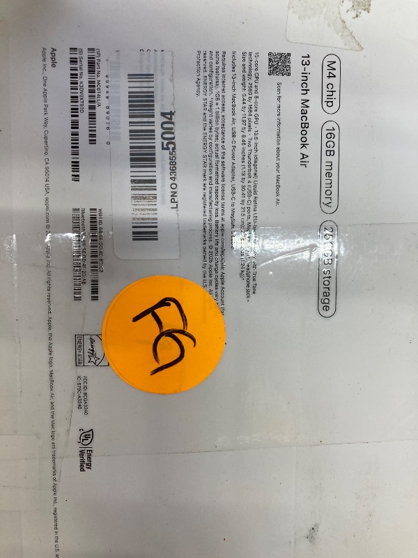 Photo 1 of (with a little scratches but is not a problem**) Apple 2025 MacBook Air 13-inch Laptop with M4 chip: Built for Apple Intelligence, 13.6" Liquid Retina Display, 16GB Unified Memory, 256GB SSD Storage, 12MP Center Stage Camera, Touch ID, Sky Blue (with a l