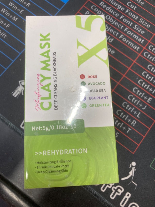 Photo 1 of 10 Pods Clay Mask Set - Avocado, Dead Sea, Rose, Green Tea, Eggplant | Deep Cleansing, Blackhead Removal, Exfoliating, Hydrating | For All Skin Types (Avocado, Dead Sea, Rose, Green Tea, Eggplant)