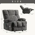 Photo 1 of **MISSING PARTS***JONPONY Manual Recliner Chair with Heat Therapy and Massage Function, Heavy Duty Reclining Mechanism Massage Chair, Elderly Single Rocker Sofa with Cup Holders for Bedroom Home Theater,Grey