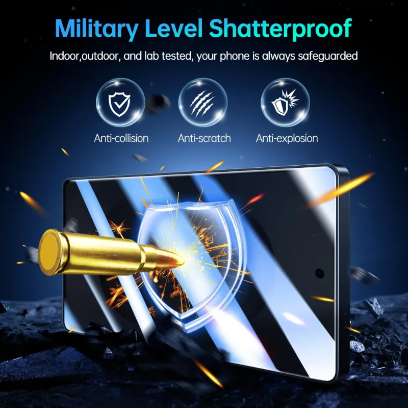 Photo 1 of [2+2 Pack]WeLife for Samsung Galaxy S23 Ultra Screen Protector, Privacy Tempered Glass Screen Protector with Camera Lens Protector [Easy Installation] [9H Hardness] [99.99% HD Clear]
