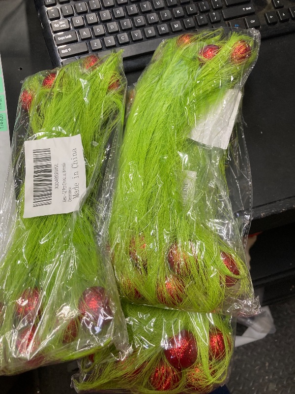 Photo 1 of 12 Pcs Green Furry Christmas Tree Picks, 17 Inch Christmas Tree Topper Decorations, Red Green Tree Ornaments for Christmas Picks Furry, Suitable for Indoor Christmas Home Wreath Decorations x3