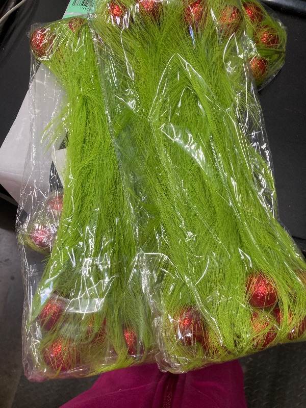 Photo 1 of 12 Pcs Green Furry Christmas Tree Picks, 17 Inch Christmas Tree Topper Decorations, Red Green Tree Ornaments for Christmas Picks Furry, Suitable for Indoor Christmas Home Wreath Decorations  X3