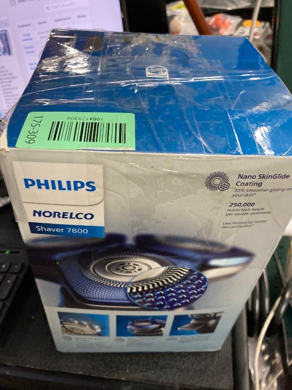 Photo 1 of **MISSING PARTS/NO POWER PLUG**Philips Norelco Shaver 7800, Rechargeable Wet & Dry Electric Shaver with SenseIQ Technology, Quick Clean Pod, Charging Stand, Travel Case and Pop-up Trimmer, S7885/85
