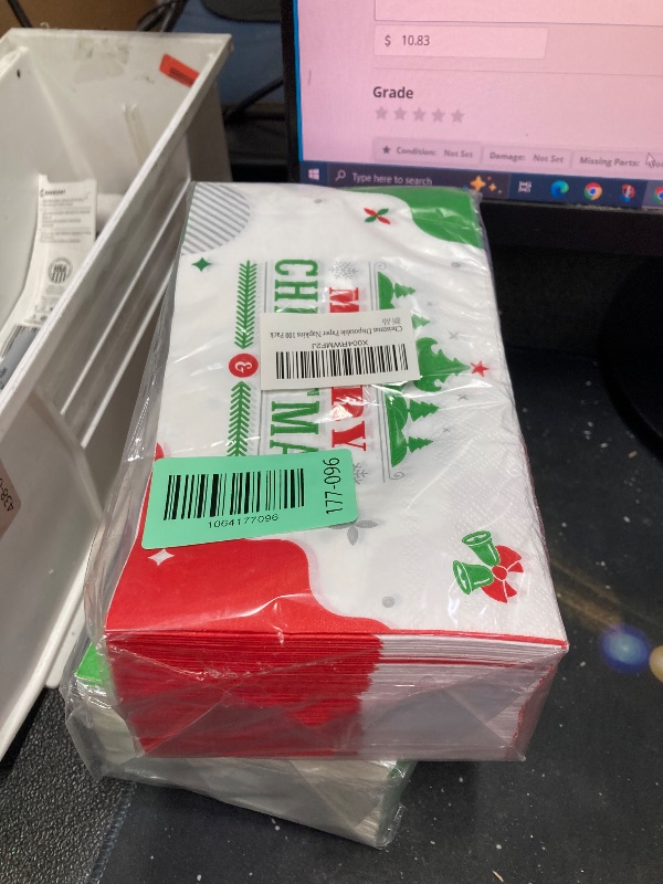 Photo 1 of 100 Count Christmas Paper Napkins, 2-Ply Disposable Xmas Holiday Decoupage Napkins for Dinner, Bathroom and Party Table Decor