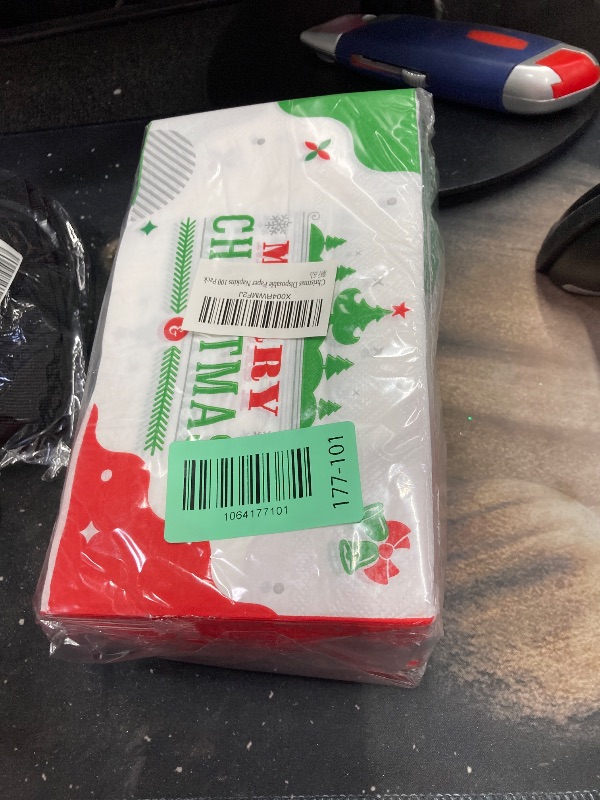 Photo 1 of 100 Count Christmas Paper Napkins, 2-Ply Disposable Xmas Holiday Decoupage Napkins for Dinner, Bathroom and Party Table Decor