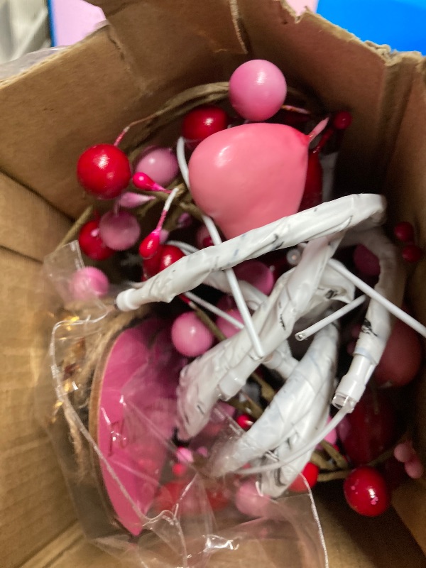 Photo 1 of [Timer] 24inch Valentines Day Tree with USB/Battery Operated,Lighted Valentines Tree with 12 Heart Ornaments,24 LED Lights,Valentine Decor Artificial Birch Trees for Home Wedding Party Table Bedroom