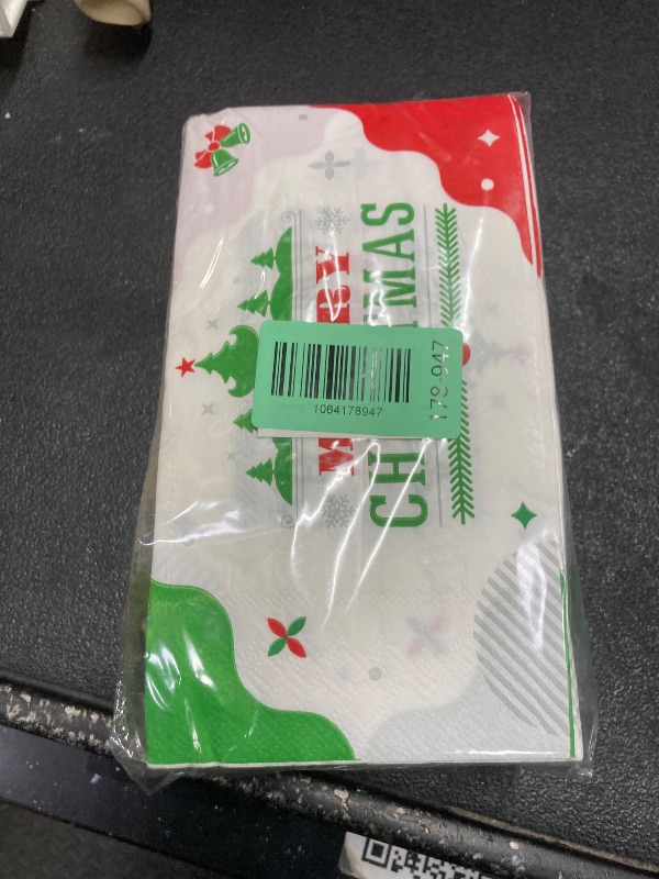 Photo 1 of 100 Count Christmas Paper Napkins, 2-Ply Disposable Xmas Holiday Decoupage Napkins for Dinner, Bathroom and Party Table Decor