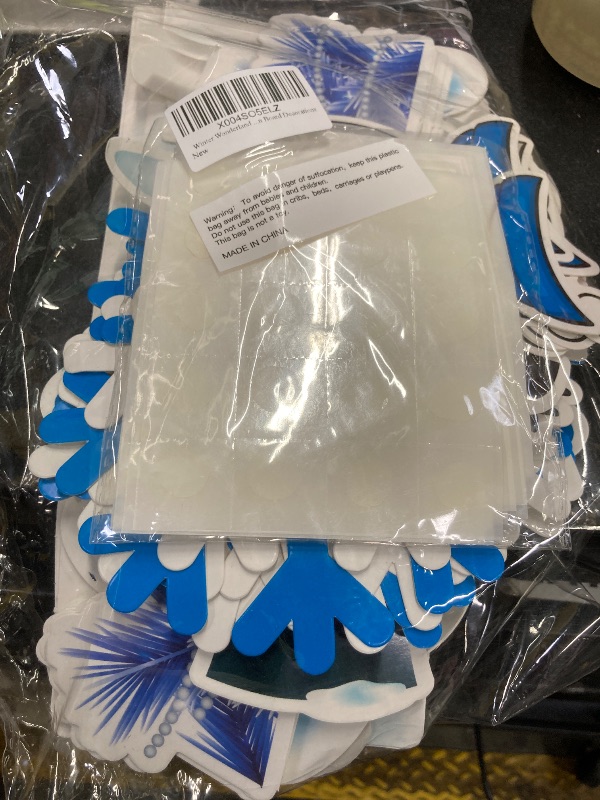 Photo 1 of 106pcs Winter Bulletin Board Decorations, Winter Wonderland Decorations Snowman Paper Cut-Outs, Christmas Bulletin Board Decorations DIY Snowman Photo Classroom Party