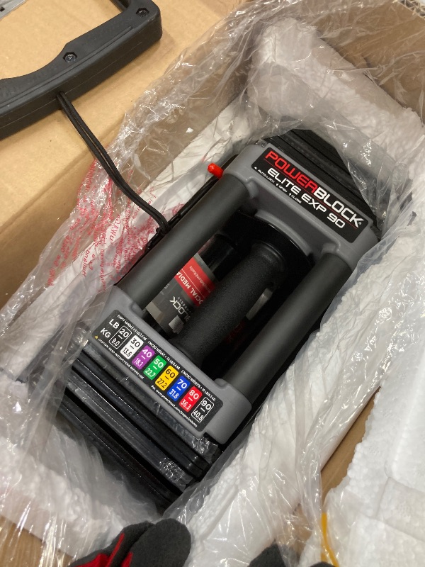 Photo 1 of ***ONLY ONE***PowerBlock Elite EXP Adjustable Dumbbells, Sold in Pairs, Stage 1, 5-50 lb. Dumbbells, Durable Steel Build, Innovative Workout Equipment, All-in-One Dumbbells, Expandable with Expansion Kits