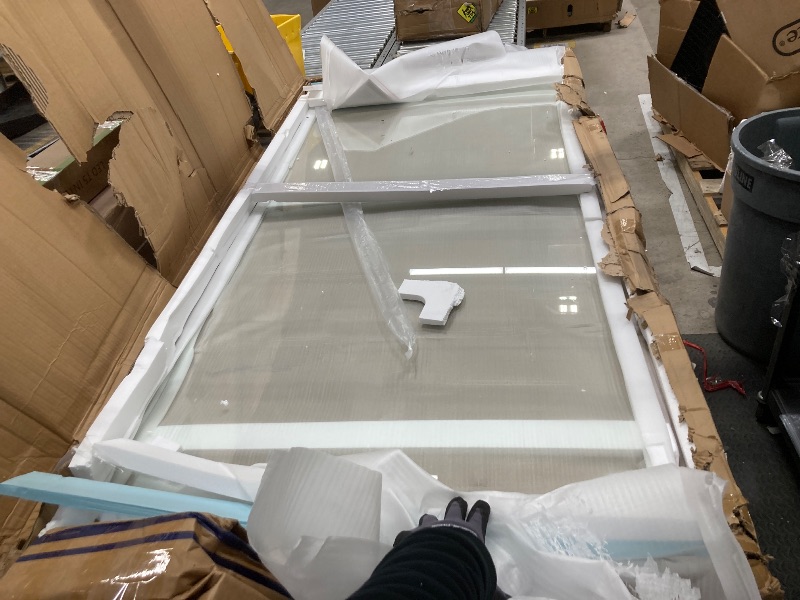 Photo 1 of **MISSING SOME HARDWARE***Frameless Fixed Shower Screen 36" W × 78" H, Shower Glass Panel, 5/16"(8mm) SGCC Clear Tempered Glass Shower Door,Brushed Gold