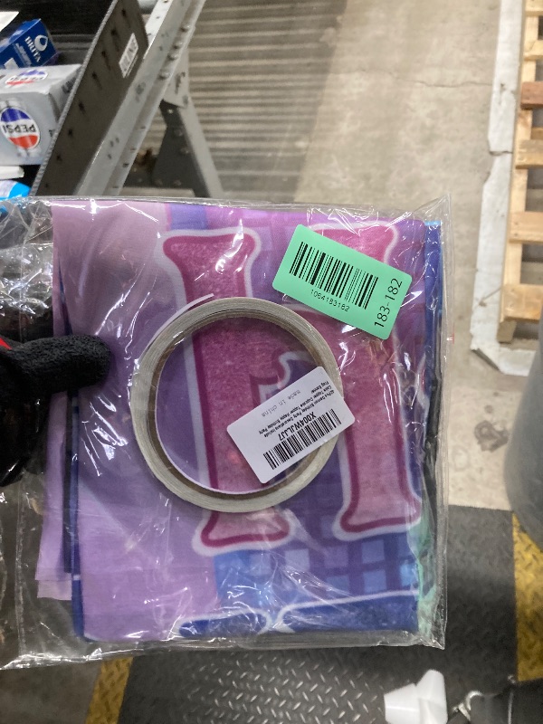 Photo 1 of 42Pcs Demon Movie Hunters Birthday Party Decorations Include Cake Topper Cupcake Toppers Music Singer Happy Birthday Party Pink and Purple Flag Banner and Balloons Backdrog