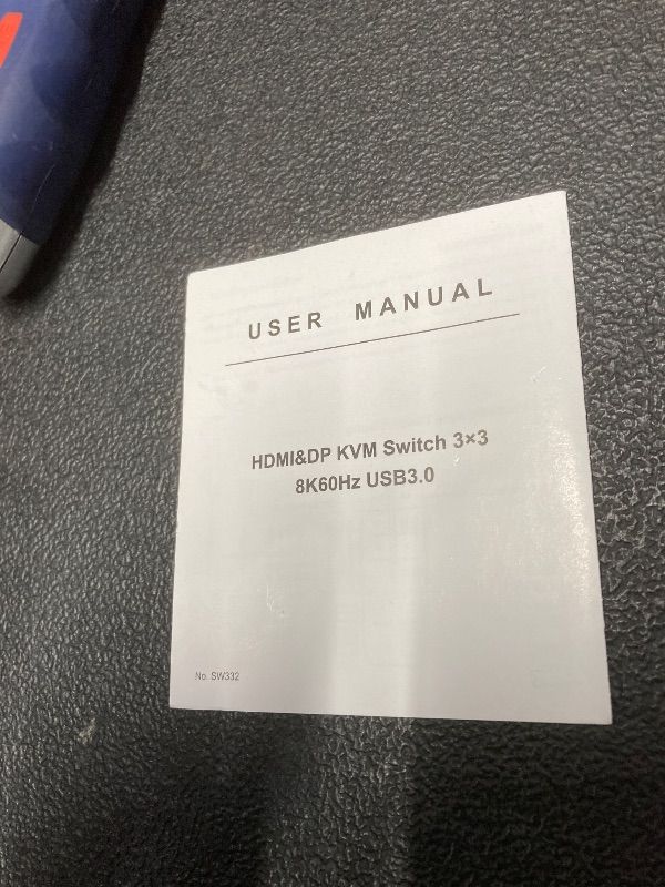 Photo 1 of *No remote* 8K Displayport KVM Switch 3 Monitors 3 Computers 1 HDMI, Blue and Black