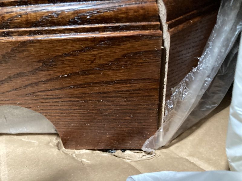 Photo 1 of **MISSING ONE BOTTOM GLASS ON SIDE DOOR/NO SHELVES/BASE HAS MINOR SEPERATION-SEE PICS***Howard Miller Jamestown II Corner Curio Cabinet 680-250 – Oak Yorkshire Finish Home Decor, Seven Glass Shelves, Eight Level Display Case, Locking Front Door & Halogen 