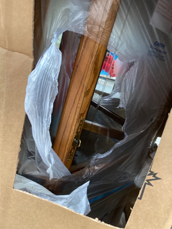 Photo 1 of **MISSING ONE BOTTOM GLASS ON SIDE DOOR/NO SHELVES/BASE HAS MINOR SEPERATION-SEE PICS***Howard Miller Jamestown II Corner Curio Cabinet 680-250 – Oak Yorkshire Finish Home Decor, Seven Glass Shelves, Eight Level Display Case, Locking Front Door & Halogen 