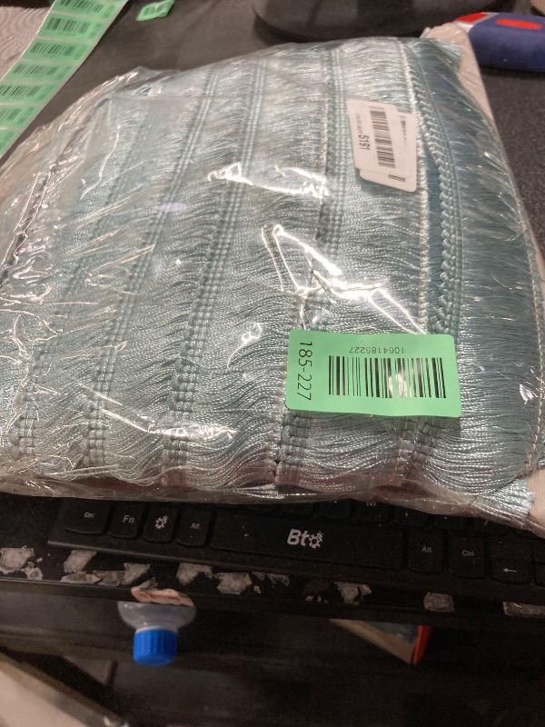 Photo 1 of 1-1/2-Inch Brushed Fringe Polyester, 25 Yard roll, Light Blue BF-4900-23