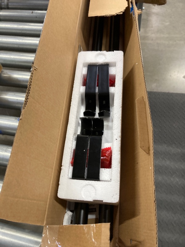 Photo 1 of 1 Inch Curtain Rods 72 to 144 Inches (6 to 12 ft) Telescoping Single Drapery Rod, USFOOK Black Curtain Rods for Windows 69 to 140 Inches, Decorative Translucent Finials