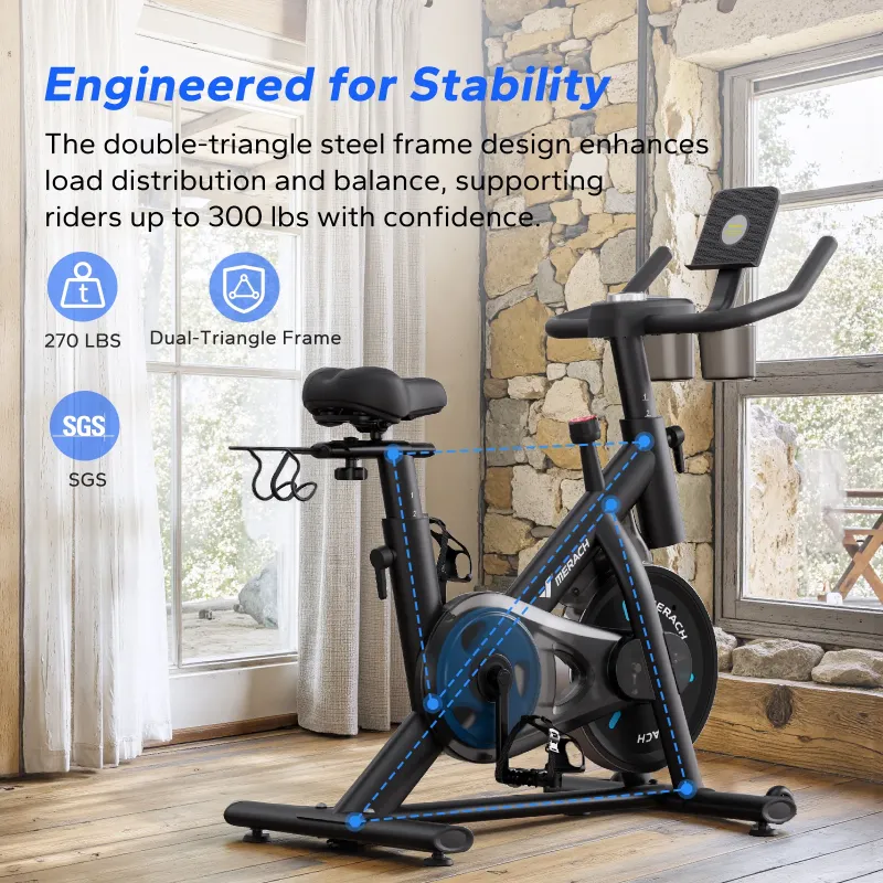 Photo 1 of ***Open to show****
MERACH Exercise Bike Magnetic Home Stationary Bike with Free App Quiet Indoor Cycling Bike with 300lbs Weight Capacity Dumbbell Rack