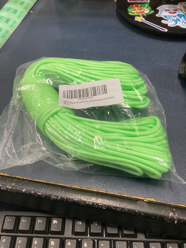 Photo 1 of 100FT 9 Strand 550 Luminous Glow in the Dark Paracord Parachute Cord (Green)