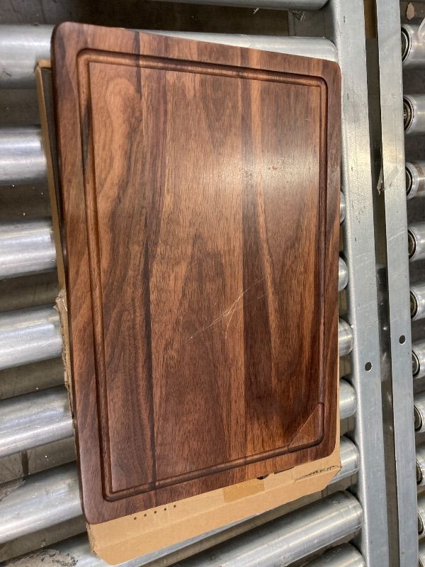 Photo 1 of **HAS SCRATCHES**Heimlove Walnut Cutting Board for Kitchen, Solid Wood Cutting Board Reversible Wooden Chopping Board With Juice Grooves and Handles