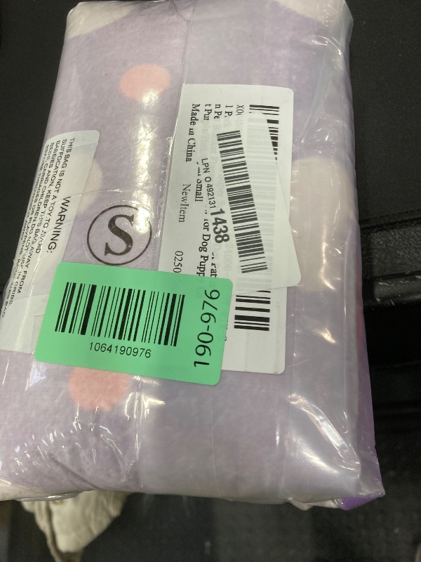 Photo 1 of 1 Pack 3 Blankets Super Soft Cute Dot Pattern Pet Blanket Flannel Throw for Dog Puppy Cat Purple/Pink/Cyan Small