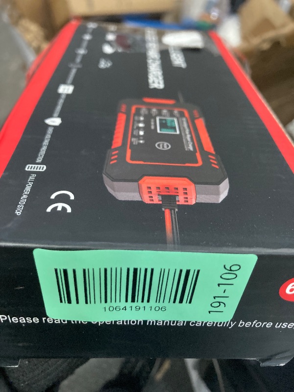 Photo 1 of 
Automatic Battery Charger, 12V/6Amp Battery Maintainer, Smart Car Trickle Charger with Temperature Compensation Auto Stop for Car Truck Motorcycle Lawn Mower Boat Marine Lead Acid Batteries
