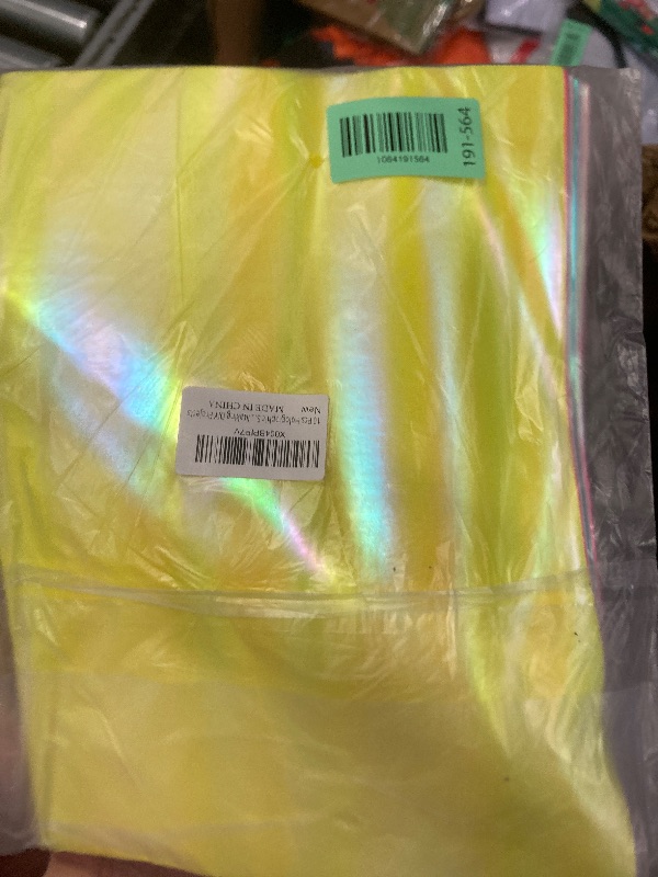 Photo 1 of 10 Pcs Holographic Striped Faux Leather Sheets for Crafts, 8.3" x 11.8"(21x30cm) Colorful Luster Leather Fabric for Jewelry Bows Making DIY Projects