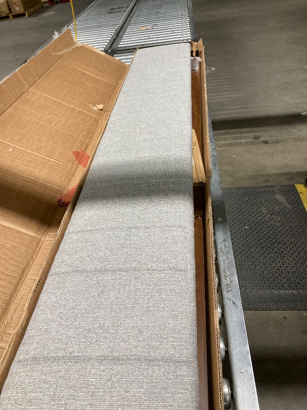 Photo 1 of **PARTS ONLYL/DAMAGED WOOD**Pinmoco Headboard for King Size Bed with Storage, Linen Upholstered Head Board with LED Light and Charging Station, Gray, Headboard Only(Bed Frame Not Included)