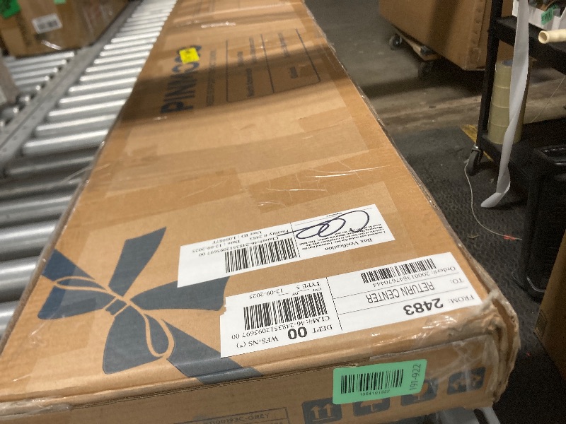 Photo 1 of **PARTS ONLYL/DAMAGED WOOD**Pinmoco Headboard for King Size Bed with Storage, Linen Upholstered Head Board with LED Light and Charging Station, Gray, Headboard Only(Bed Frame Not Included)