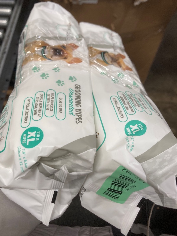 Photo 1 of 110 Pack Pet Grooming Wipes - Large & Extra-Large Sizes - Lavender, Aloe, & Unscented Variations - Hypoallergenic & Extra Durable - Perfect for Dogs & Cats, 8.6"x7.8"