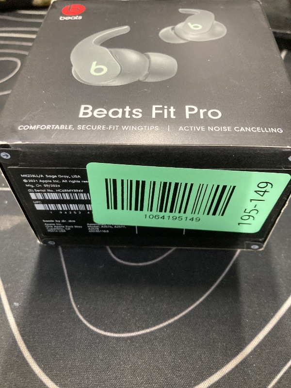 Photo 1 of +CLOSED BY FACTORY++Beats Fit Pro (1st Gen) - True Wireless Noise Cancelling Earbuds - Active Noise Cancelling - Sweat Resistant Earphones, Compatible with Apple & Android, Class 1 Bluetooth® - Sage Gray