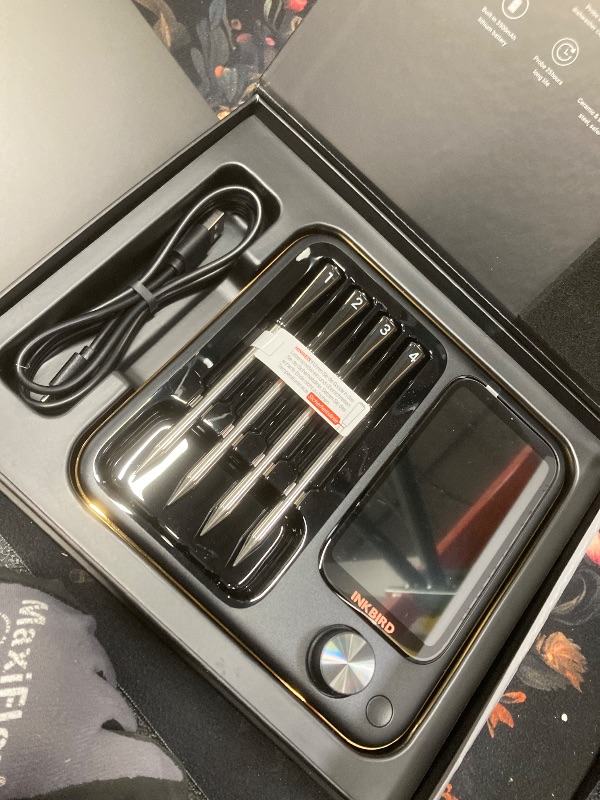 Photo 1 of *Unsure if it works/Not charged* Wireless Meat Thermometer with 4 Probes, INKBIRD WiFi Meat Thermometer Digital Wireless for Rotisserie Grill Oven,Unlimited Range Dishwasher Waterproof Bluetooth Thermometer for iOS & Android