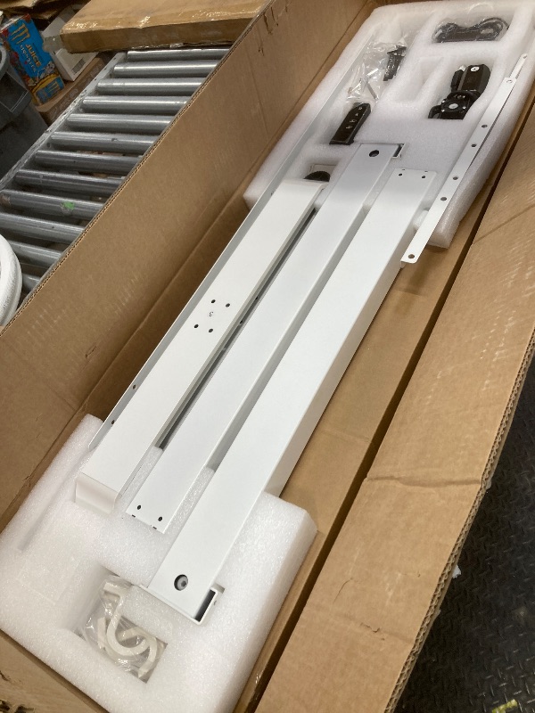 Photo 1 of *HEAVY* TIQLAB Standing Desk with Two Drawers, Stand Up Standing Desk Adjustable Height, Electric Sit Stand Table with Storage Shelf and Splice Board, 48 * 24 inch, Maple