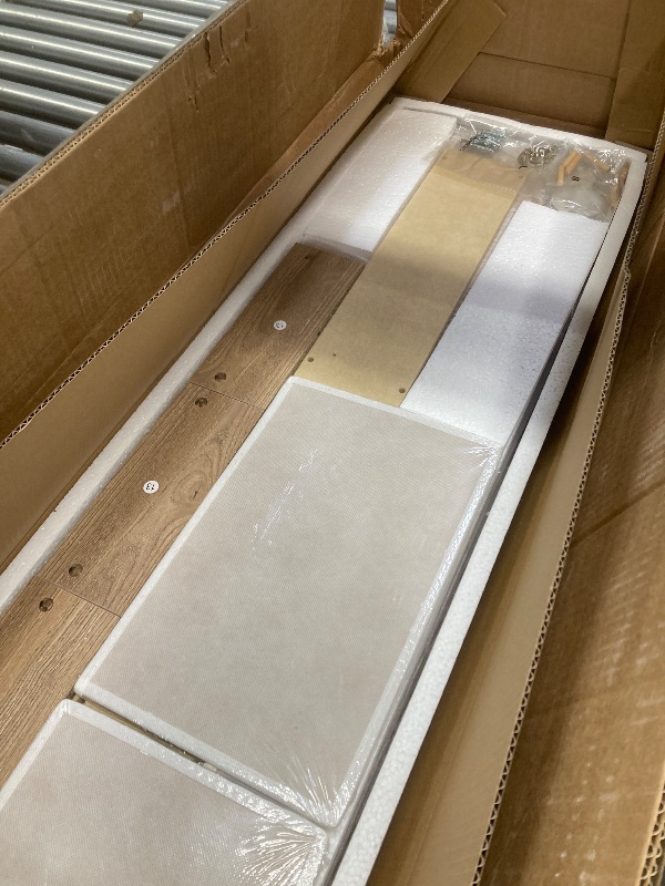 Photo 1 of *HEAVY* TIQLAB Standing Desk with Two Drawers, Stand Up Standing Desk Adjustable Height, Electric Sit Stand Table with Storage Shelf and Splice Board, 48 * 24 inch, Maple