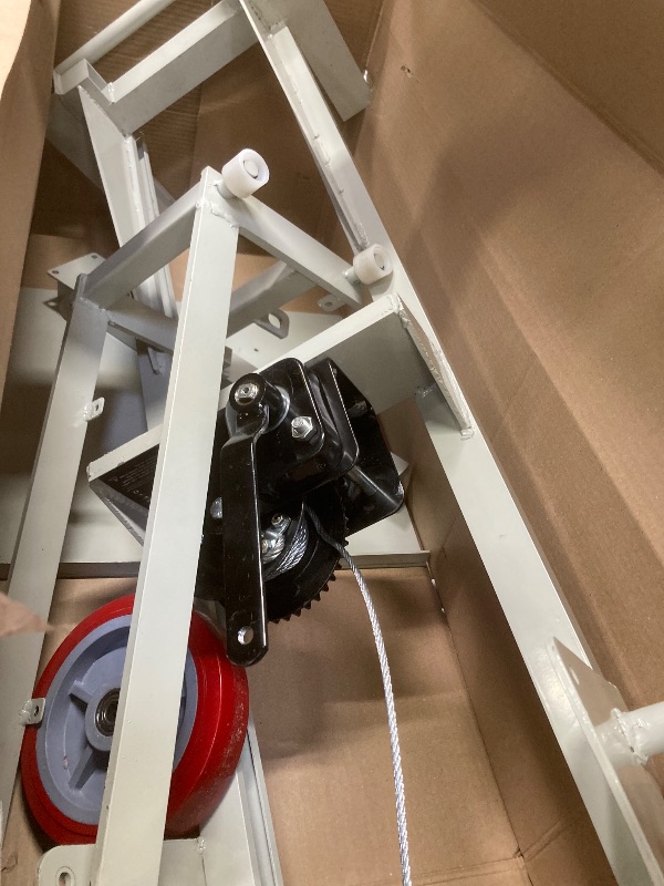 Photo 1 of *Scratches* Multifunctional Manual Pallet Truck Stacker with Wheels and Adjustable Plate