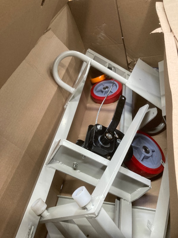 Photo 1 of *Scratches* Multifunctional Manual Pallet Truck Stacker with Wheels and Adjustable Plate