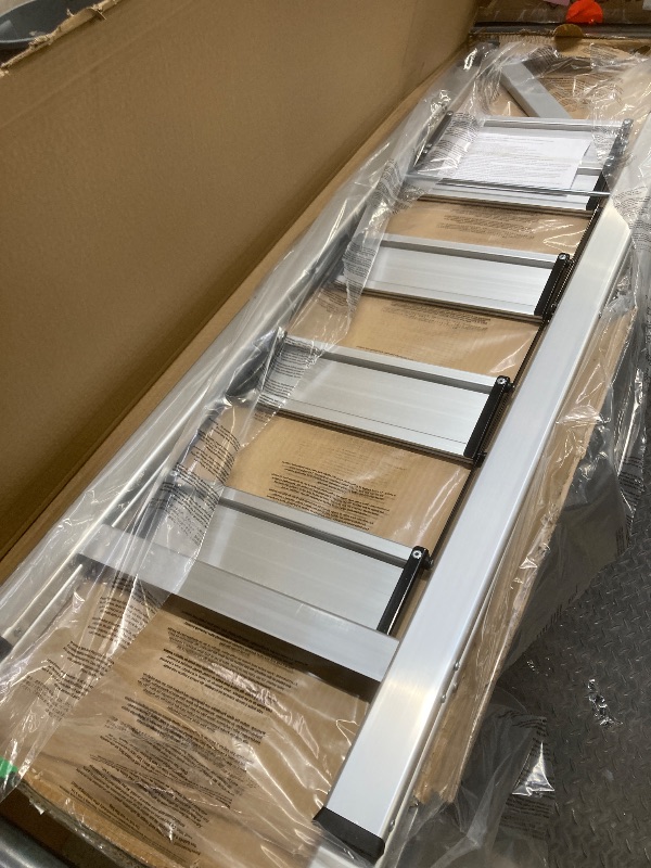 Photo 1 of *Top handle part broken?* KINGRACK Aluminium 4 Step Ladder, Lightweight Step Stool with Non-Slip Pedals, Handrail, Foldable Step Ladder for Kitchen, Garage, Home, Space Saving, Sturdy and Portable, Silver