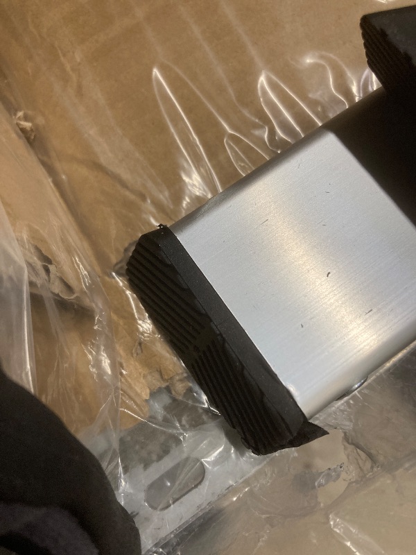 Photo 1 of *Top handle part broken?* KINGRACK Aluminium 4 Step Ladder, Lightweight Step Stool with Non-Slip Pedals, Handrail, Foldable Step Ladder for Kitchen, Garage, Home, Space Saving, Sturdy and Portable, Silver